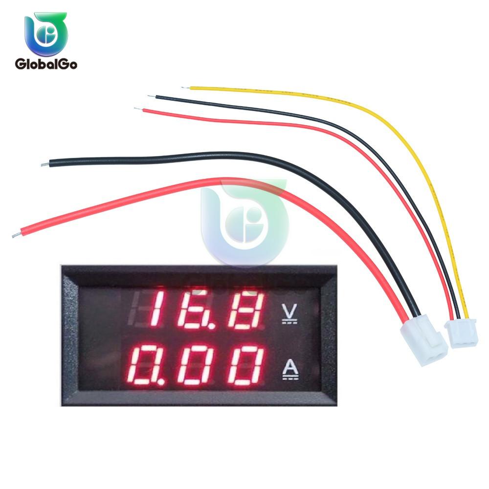 Digital Car Voltmeter Ammeter Motorcycle Voltage Indicator Tester Current Meter Tester 12V 2pin 3pin Cable DC100V 10A 50A 100A