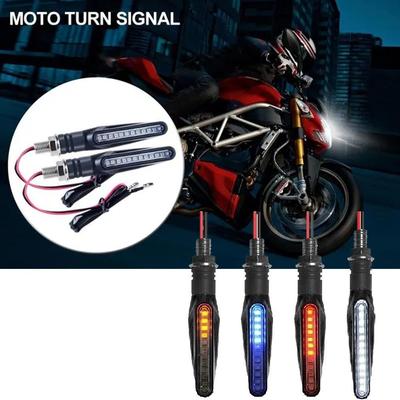 2pcs Clignotant Moto Multifonctionnel IP68 12V LED Bande Lumineuse Portable Indicateur Cheval Galopant Feu Arrière Flash