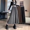 Plus Size Korean Style High Waist Pleated A-line Midi Skirt - Autumn/Winter Collection