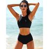 Women S Split High Waist Conservative Sports Swimsuit Vest