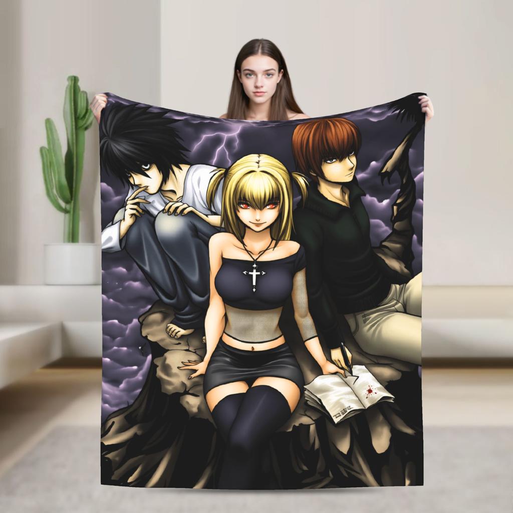 Light Yagami Misa Amane Flannel Blanket Winter Death-Notes Warm Soft Throw Blanket for Children Couch Chair Bedspread Sofa Bed