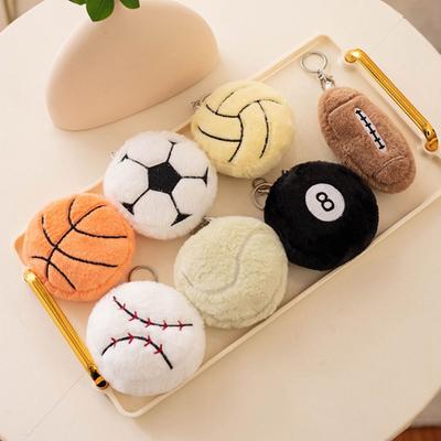 Plush Football Plush Keychain Football Volleyball Simulation Soccer Toy  Friends Birthday Gifts