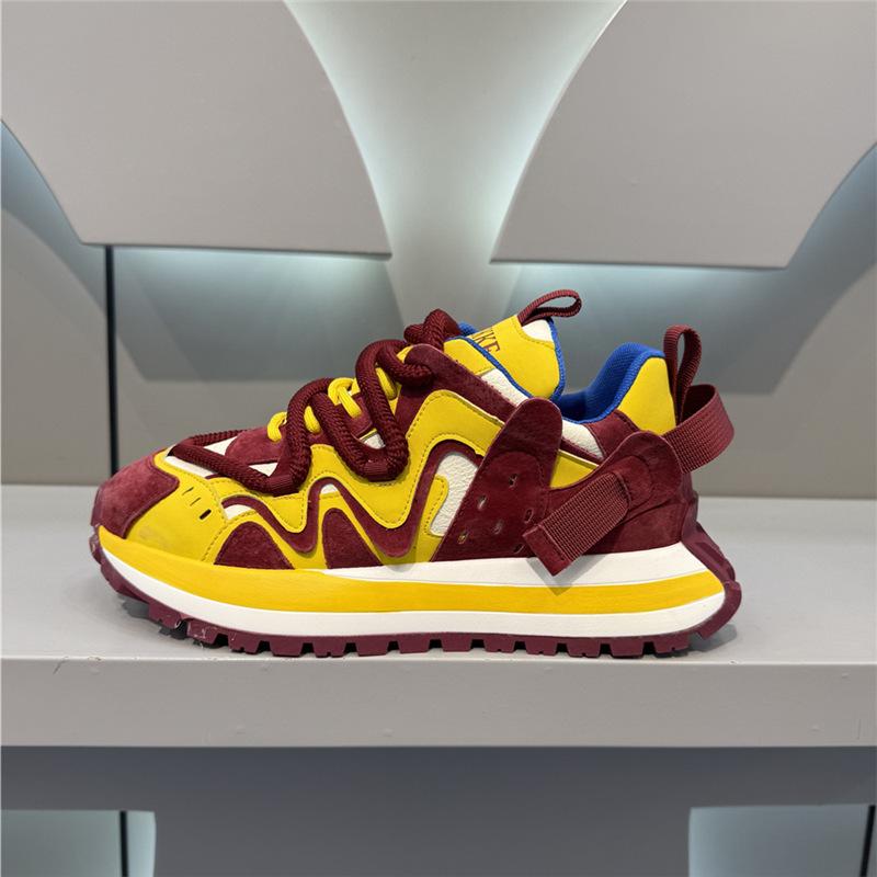 

Winter new color matching casual sports shoes velvet warm fur dad shoes aj 43