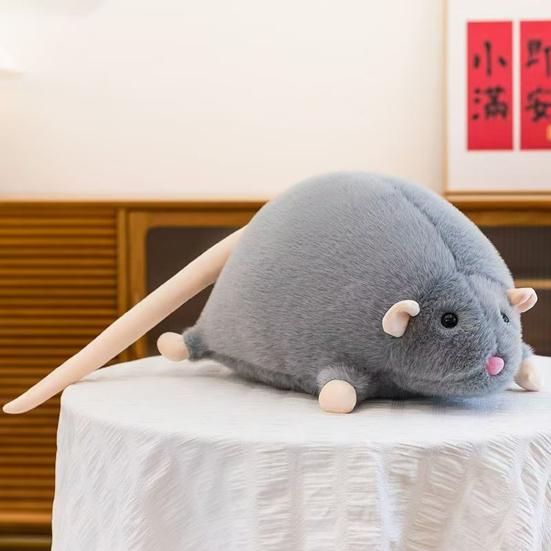 Plysjrotte Kosedyr Prankeleke Plysj Kreativ Gave Myk Kosete Realistisk Mus til Bursdag Gagg