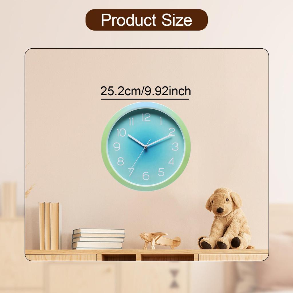 Wall Clock Artwork 10 Inch Lightweight Home Decoration Fashion Display Mute for Farmhouse Bedroom Dining Room Kitchen Gift
