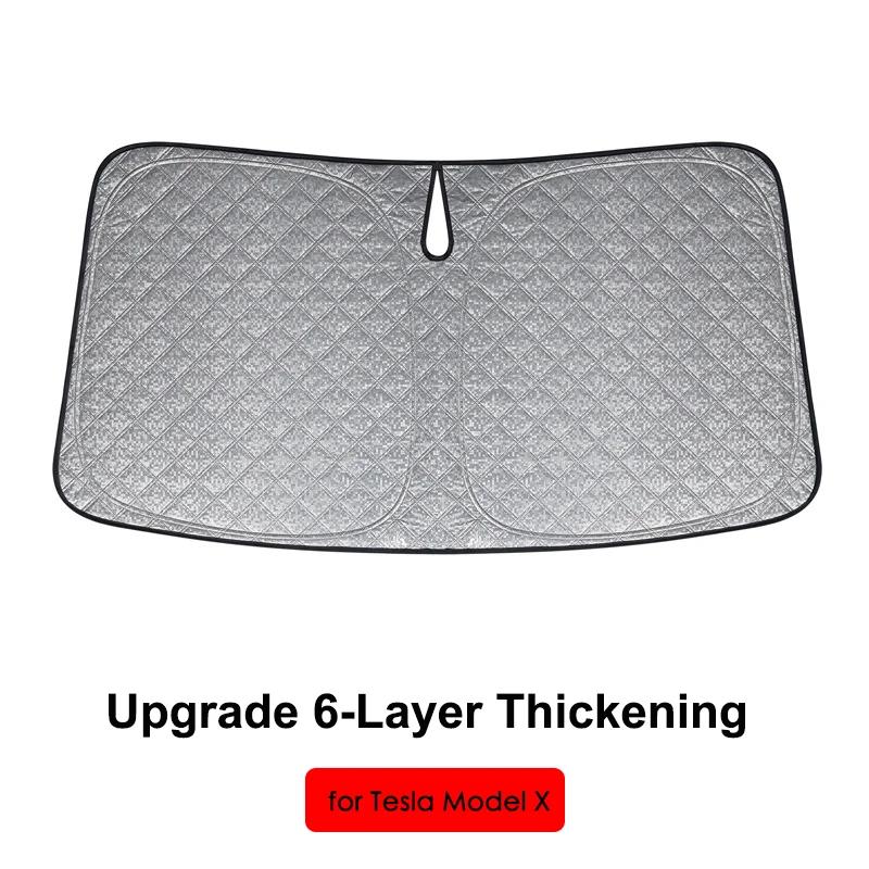 For Tesla Model 3 Front Windshield Sunshade 6-Layer Upgraded Y S X Sunshade Automatic Block Summer Sunscreen Heat Shield Cover