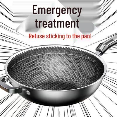 German Stainless Steel Non-Stick Wok: No Coating, No Oil Fume, Induction & Gas Compatible Universal Cookware.