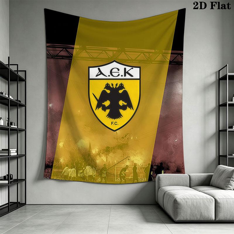 AEK Athens F.C Wall Hanging Printed Fabric Blanket Decorative Tapestries for Bedroom Living Room Home Decor