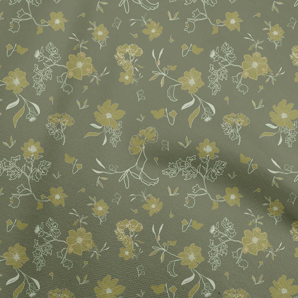 oneOone Cotton Flex Black Fabric Floral & Sewing Fabric By The Yard Printed Diy Clothing Sewing Supplies 40 Inch