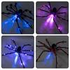 51Inch Realistic Plush Arachnid Halloween Decoration Glowing Arachnid with Timer and LED Light for Indoor and Outdoor P9YB