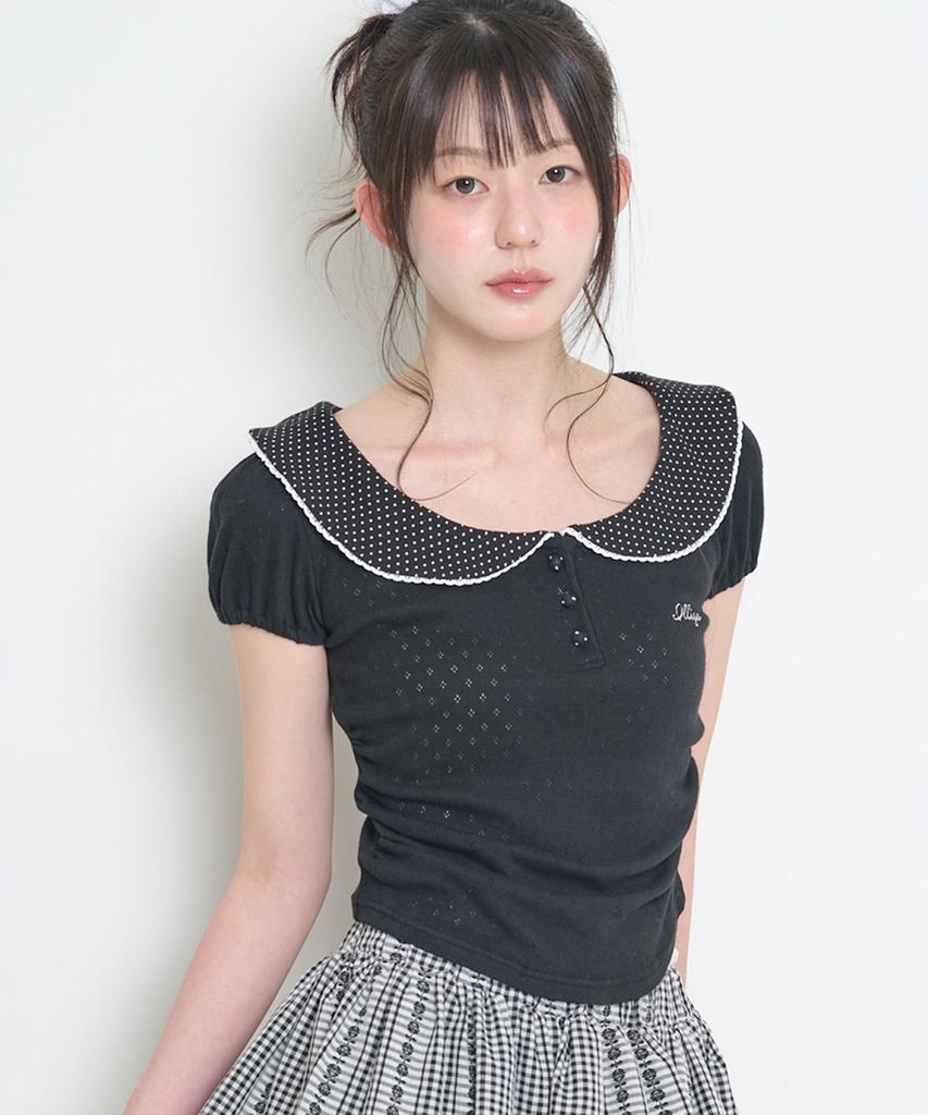ILLIGO Petit Puff Collar Tee Black