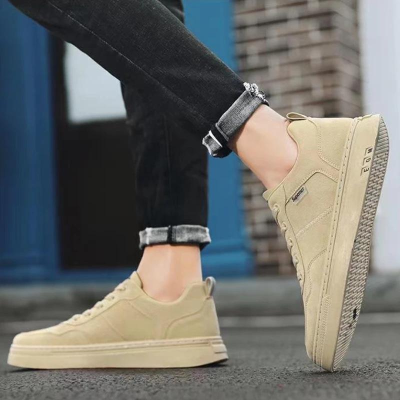 Brand Men'S Sport Shoes Luxury Leather Casual Shoes For Men Trend All-Match Board Shoes Versatile Men'S Sneakers Tenis Masculino