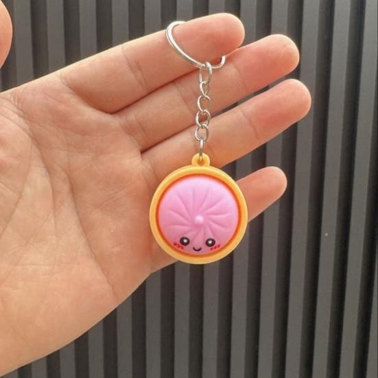 3Pcs Mini Dumpling Keychain Pendant Soft Food Charm Cartoon Snack Accessories for Bags Car