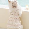 Spring and summer thin daisy skirt lace collar cat and dog clothing two-legged casual wear