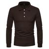 Autumn/Winter 2021 Men's Slim Fit Long Sleeve Polo with Color Turn-Down Collar