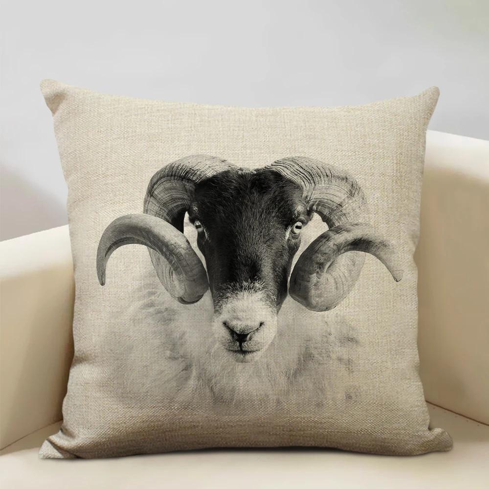 Animal Portrait Cushion Cover,Lion, Tiger, and Bear Patterns,Home Sofa Decorative Throw Pillow Case Perfect Children's Gift