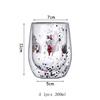 YWDL Double Wall Christmas Glass Cup High Borosilicate Glass Mug Heat Resistant Tea Milk Coffee Cup Drinkware Christmas Gift