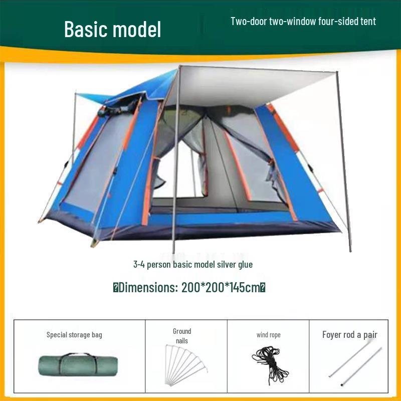 Thickened Automatic Folding Tent: Portable, Quick-Open, Rain & UV Protection for Camping & Beach.