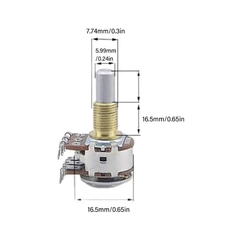 Potenciômetro de Guitarra Potenciômetros de Volume de Som de Guitarra Potenciômetros de Taper Potenciômetros Duplos Empilhados Concêntricos MN250K/MN500K Potenciômetro de Guitarra