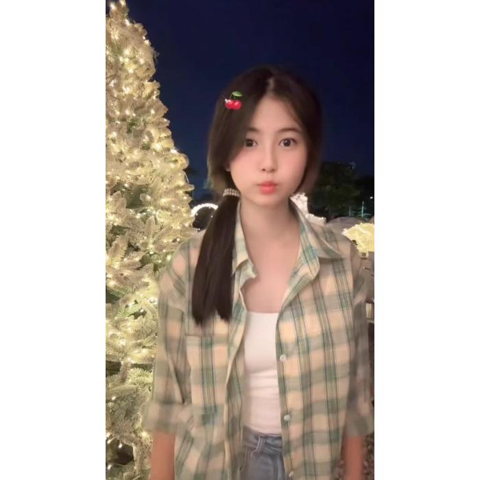 

Французская клетчатая куртка-рубашка для женщин, Новая летняя солнцезащитная рубашка, Нишевая и уникальная рубашка, Свободный топ 2XL зелёный