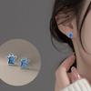 Korean Cartoon Style Cute Ghost Stud Earrings: Sweet and Versatile Forest-Inspired Design for Women