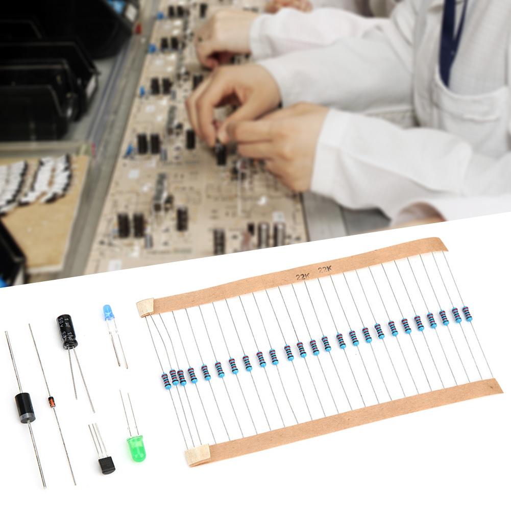 1565PCS Electronic Component Assorted Kit Capacitor LED Diode Transistor 14W Resistor