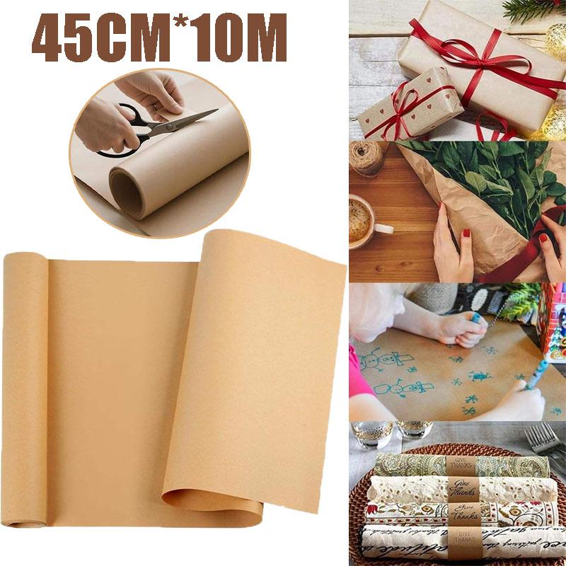 10M Brown Kraft Paper Roll for Gift Wrapping Moving Packing Art Craft Biodegradable Gift Wrapping Paper Thick Packing Wrap