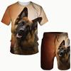 Husky Dogs T-Shirts Shorts Sets Animal 3D Print Men's Tracksuits Fashion Oversized Short Sleeve T Shirt Pants Set Suits Clothing
