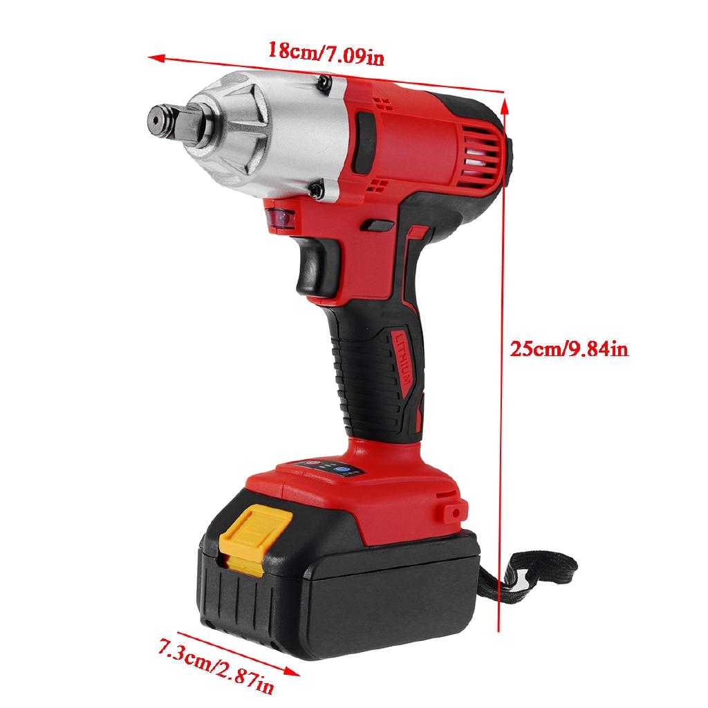 128TV 21V Cordless Impact Wrench Machine Set Electric Drill Hammer Tool With LED Light Battery Rechargeable