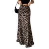 Women's Leopard Print High-Waisted Mermaid Hem Maxi Skirt Daily Wear High-Waisted Leopard Skirt Women's Casual