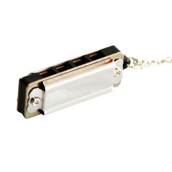 8 Tone 4 Holes Mini Harmonic Pendant Metal Musical Instrument Toys Harmonica Pendant