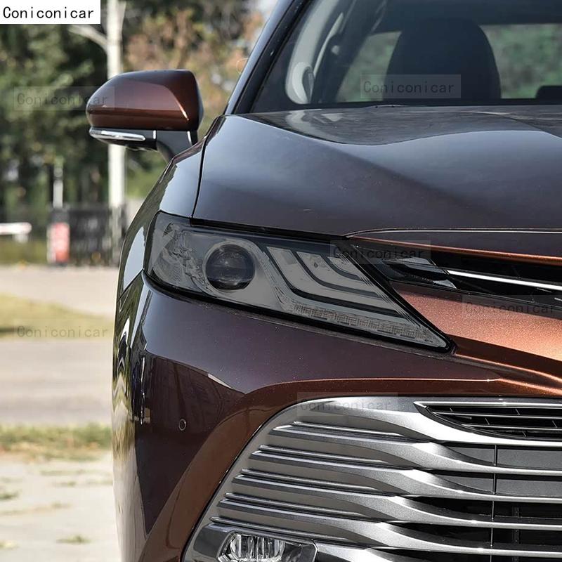 For TOYOTA CAMRY 2018-2023 Car Headlight Smoked Black TPU Protective Film Front Light Tint Change Color Sticker Accessories