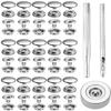 Stainless Steel No-Sew Snap Fastener Set with Tool - 4-Hole Emergency Jeans Buttons