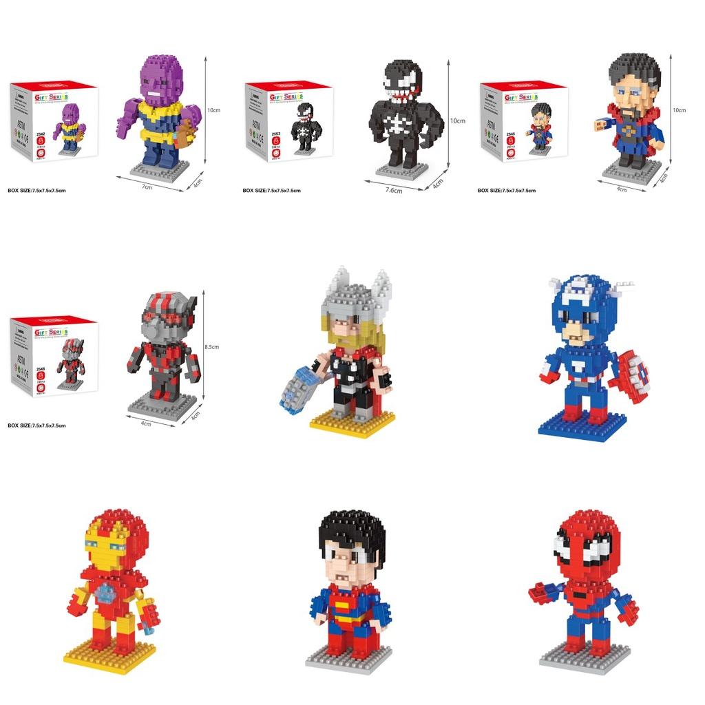 Marvel Spiderman Thor Iron Man Building Block Superhero Figure Kids Toys Gift