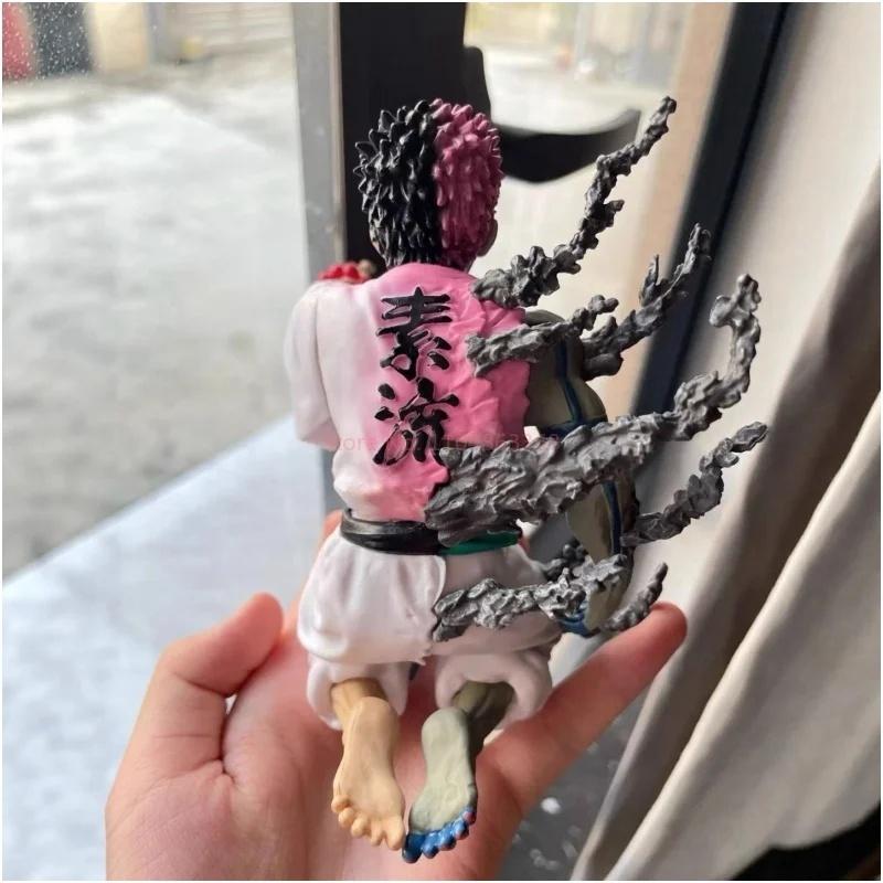 Akaza Kneeling Gk Figure Douma Sitting Noodle Stopper Anime Figurine Statue Collectible Model Desktop Decoration Gift For Fans
