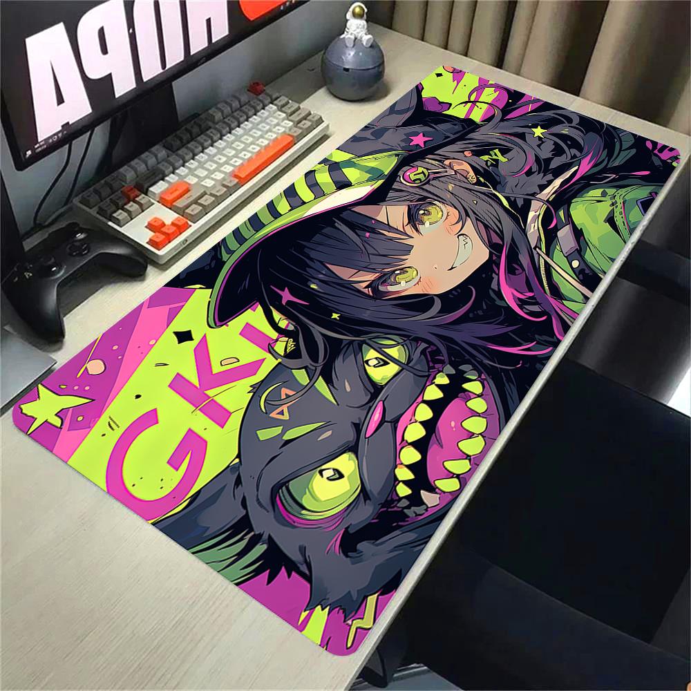 Girls and Cat Xxl Mouse Pad 900x400 Kawaii Anime Girl Deskmat Pc Gaming Accessories Computer Offices Non-slip Mousepad Keyboard