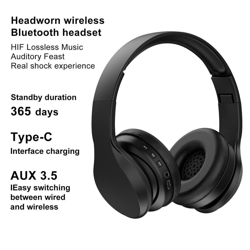 Wireless Over-Ear Bluetooth Headset with Type-C for Computers and Phones - Ideal for Gaming