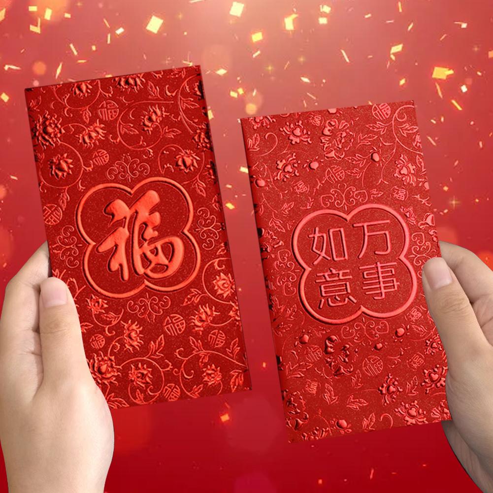 6Pcs Red Envelope New Year Red Pocket Chinese New Year Red Envelopes Red Bag Spring Festival Marriage Birthday Red Envelopes