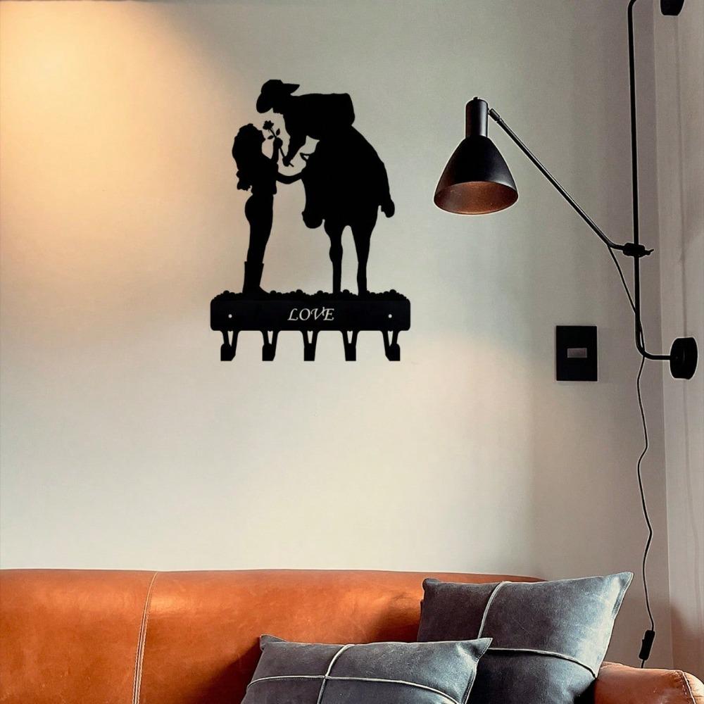 Metal Wall Hook Bohemian Home Decor Romantic Couple Key Holder Rustic Iron Hooks