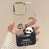 Cute Panda Print Case For iPhone 17 18 Pro Max 17E iPhone 16 15 14 13 Pro Max Plating Lens Frame Clear Soft Cover