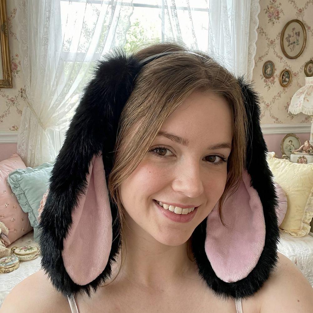 Soft Bunny Ears Headband Fur Hair Accessories Boho Plush Headwear  Photo
