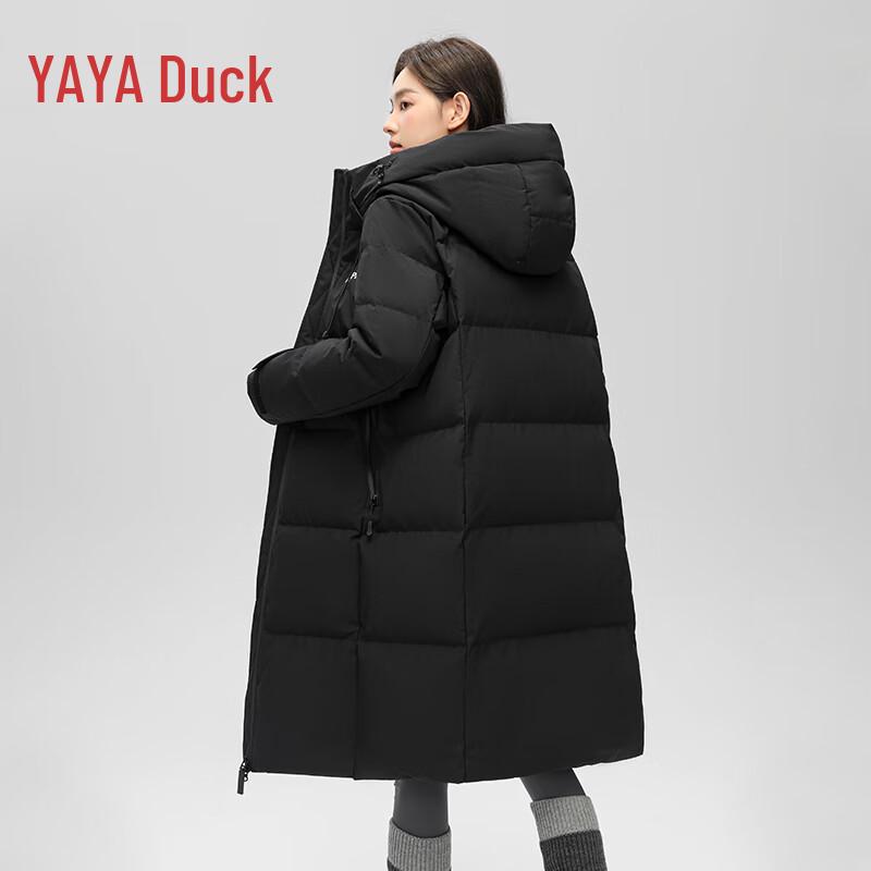YAYA Women's Long Hooded Duck Down Puffer Coat