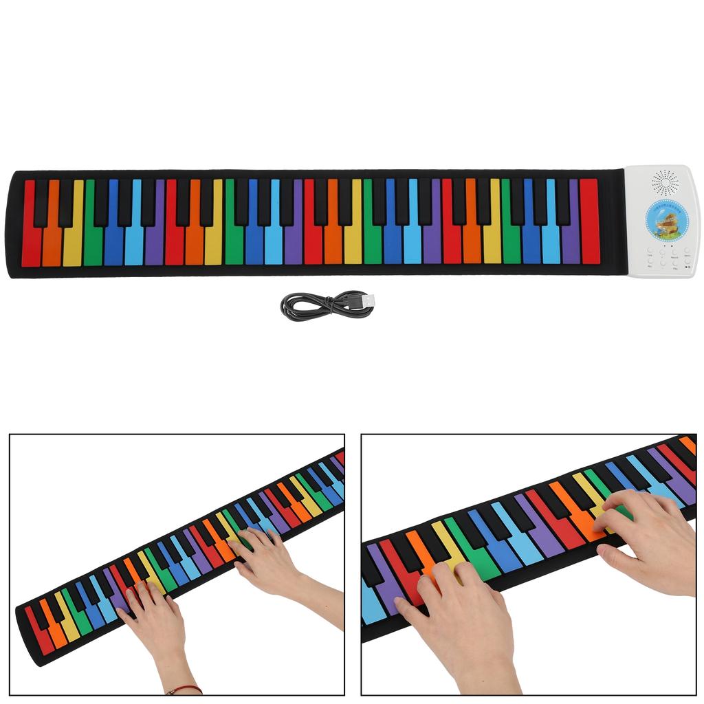 Rollup Piano Silicone 49 Keys Roll Up Piano Keyboards Hand Roll Piano Educational Gifts