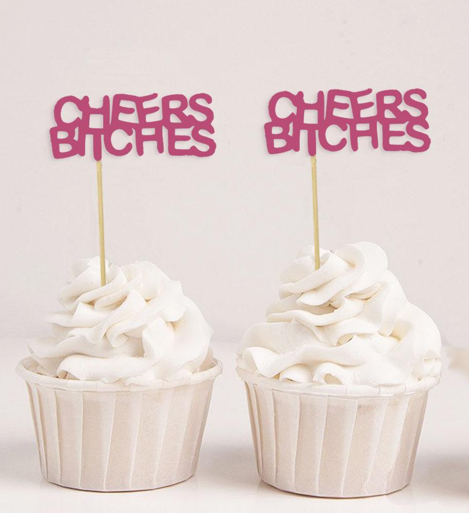 Darling Souvenir| Cheers Cupcake Toppers| Party Dessert Decorations - Pack Of