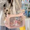 Stylish Transparent Versatile Shoulder Bag Women Fashion Crossbody Bags Large Capacity Simple College School Messenger Bag