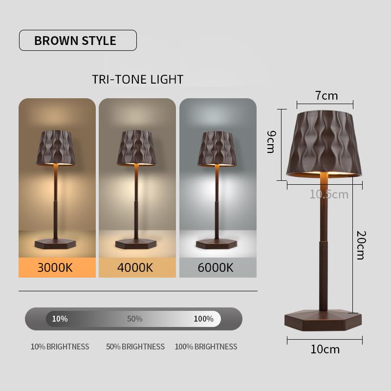 Retro Led Table Lamp 3 Colors Dimmable Touch Sensor Desktop Night Light Rechargeable Portable Night Light For Bar Bedroom Decor