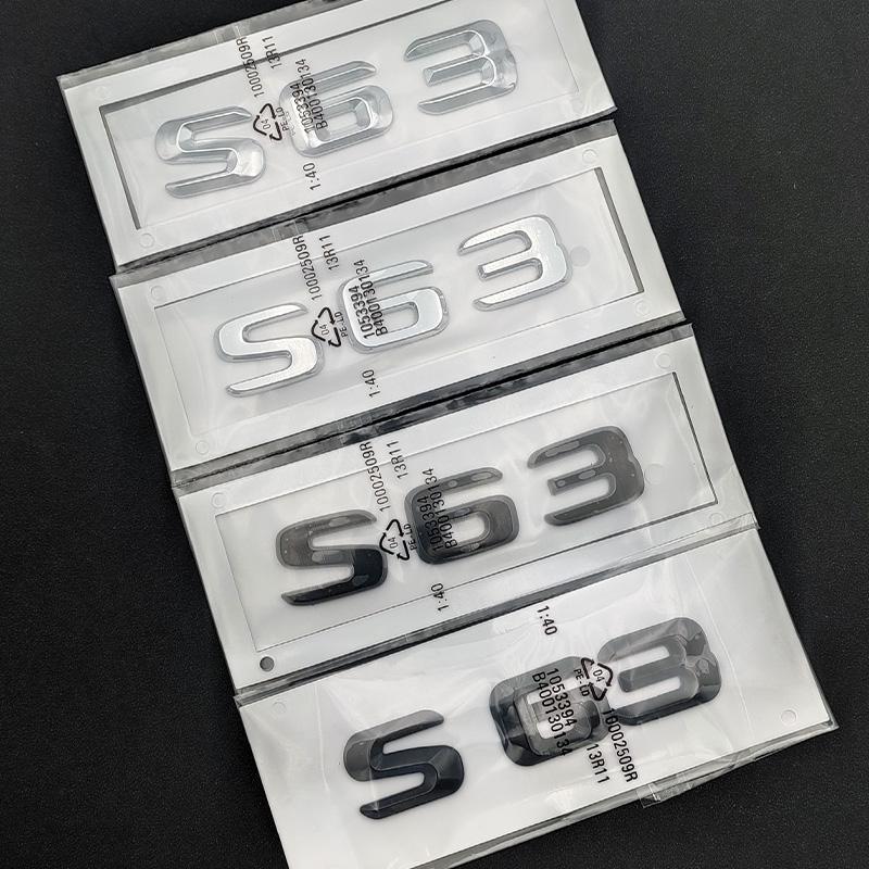 3D ABS Chroom S 63 Logo S63 Embleem Letters Sticker Auto Kofferbak Badge Decal Voor S63 C217 Accessoires