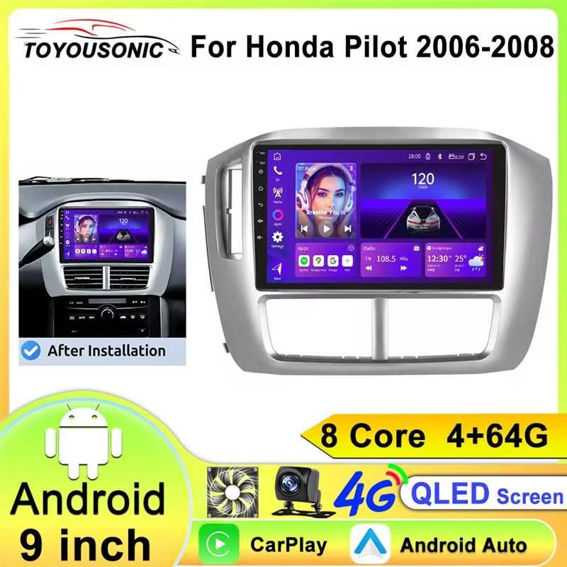 Android Carplay Car Radio For Honda Pilot 1 2005 2007 2008 Navigation GPS Multimedia Player WiFi Stereo Auto Video BT 2 DIN