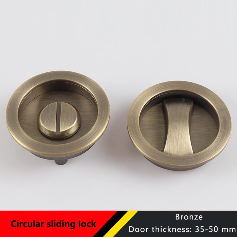 Round Black Sliding Door Sliding Door Lock Bathroom Kitchen Keyless Sliding Door Embedded Hidden Hook Lock Invisible Lock