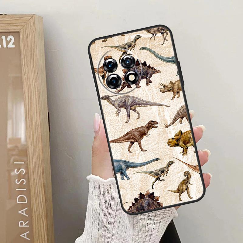 Dinosaur Pattern Case For OnePlus Nord CE 4 3 2 Lite 2T N10 N20 N30 OnePlus 12 11 9 10 Pro 8T 10T 12R Cover